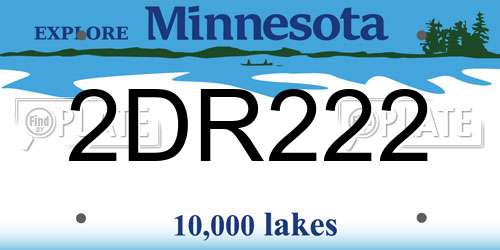 2DR222 Minnesota License Plate
