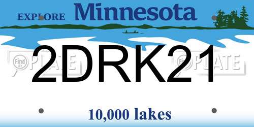 2DRK21 Minnesota License Plate