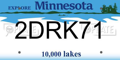 2DRK71 Minnesota License Plate