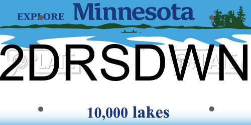 2DRSDWN Minnesota License Plate
