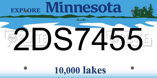 2DS7455 Minnesota License Plate