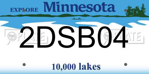 2DSB04 Minnesota License Plate