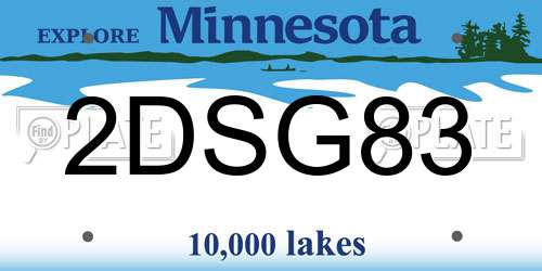 2DSG83 Minnesota License Plate