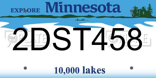 2DST458 Minnesota License Plate