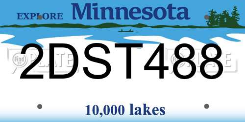 2DST488 Minnesota License Plate