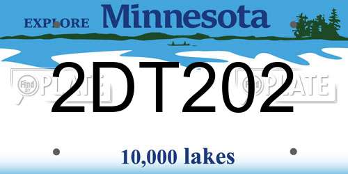 2DT202 Minnesota License Plate