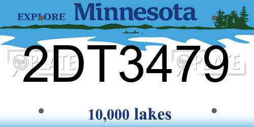 2DT3479 Minnesota License Plate