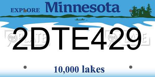 2DTE429 Minnesota License Plate