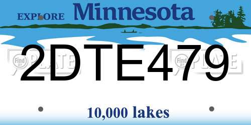 2DTE479 Minnesota License Plate