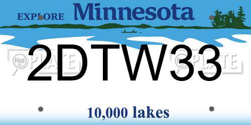 2DTW33 Minnesota License Plate