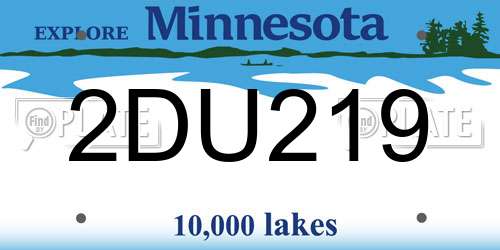 2DU219 Minnesota License Plate