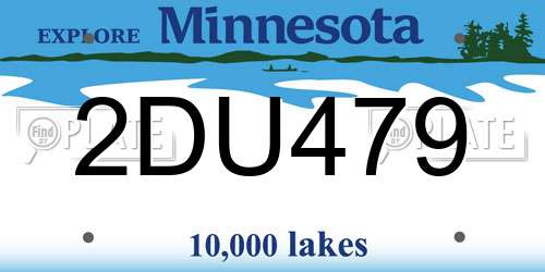 2DU479 Minnesota License Plate