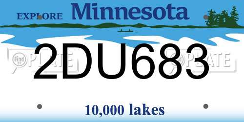 2DU683 Minnesota License Plate