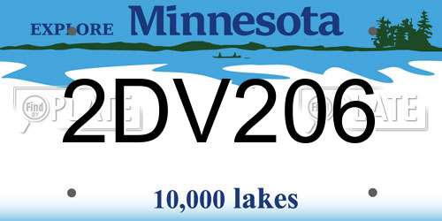 2DV206 Minnesota License Plate