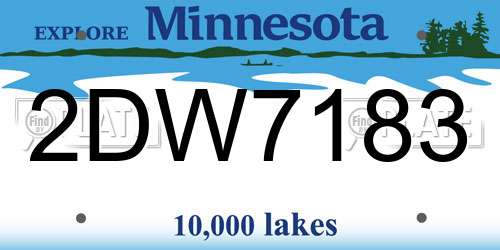 2DW7183 Minnesota License Plate