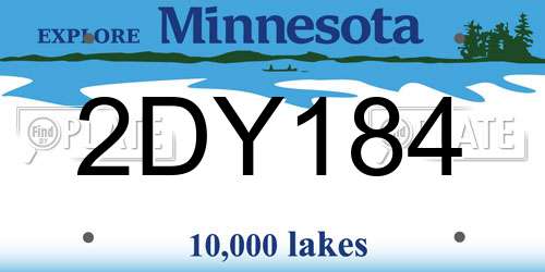 2DY184 Minnesota License Plate