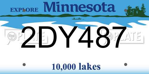 2DY487 Minnesota License Plate