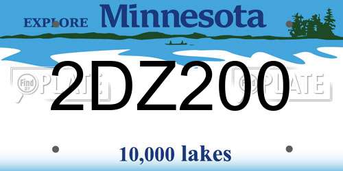 2DZ200 Minnesota License Plate