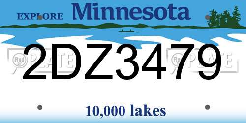 2DZ3479 Minnesota License Plate