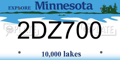 2DZ700 Minnesota License Plate