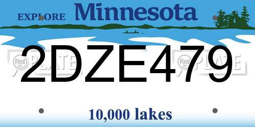 2DZE479 Minnesota License Plate