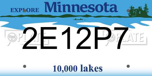 2E12P7 Minnesota License Plate