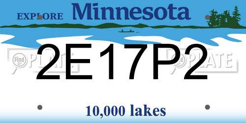 2E17P2 Minnesota License Plate