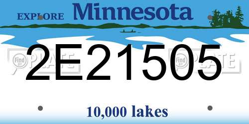 2E21505 Minnesota License Plate