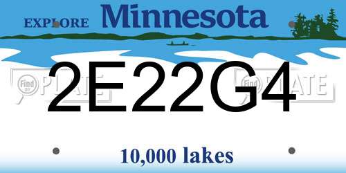 2E22G4 Minnesota License Plate