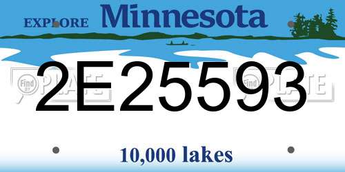 2E25593 Minnesota License Plate