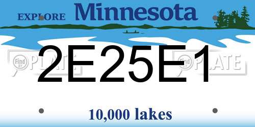 2E25E1 Minnesota License Plate