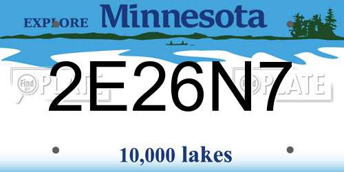 2E26N7 Minnesota License Plate