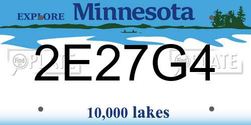 2E27G4 Minnesota License Plate