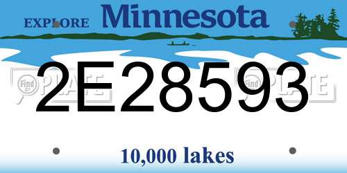2E28593 Minnesota License Plate