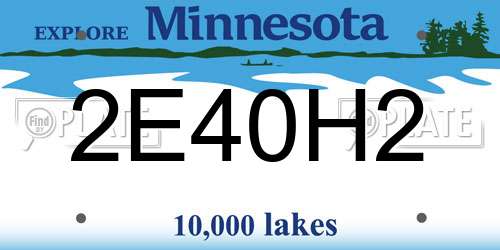 2E40H2 Minnesota License Plate