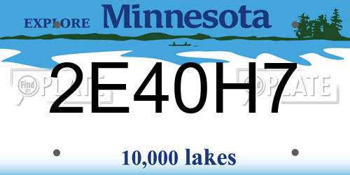 2E40H7 Minnesota License Plate