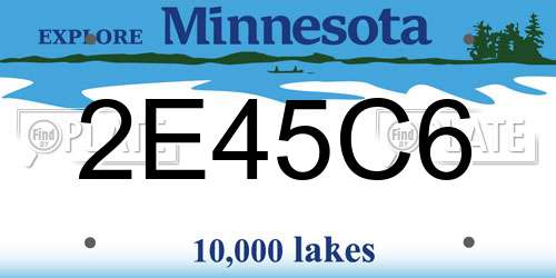 2E45C6 Minnesota License Plate