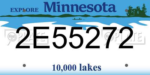 2E55272 Minnesota License Plate