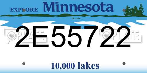 2E55722 Minnesota License Plate