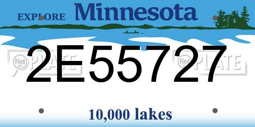 2E55727 Minnesota License Plate