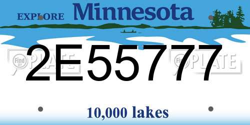 2E55777 Minnesota License Plate