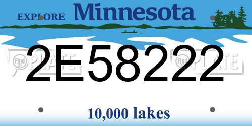 2E58222 Minnesota License Plate
