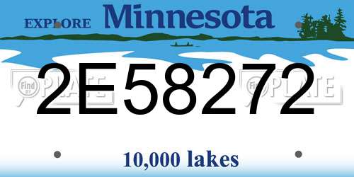 2E58272 Minnesota License Plate