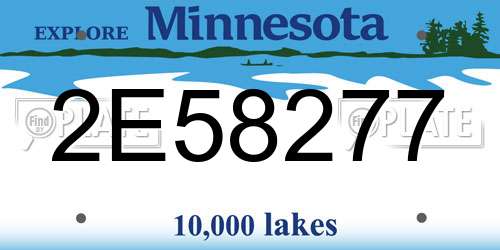 2E58277 Minnesota License Plate