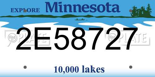 2E58727 Minnesota License Plate