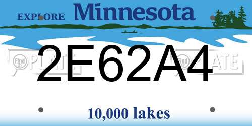 2E62A4 Minnesota License Plate