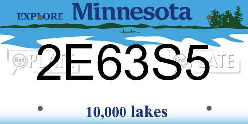 2E63S5 Minnesota License Plate
