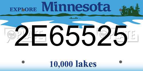 2E65525 Minnesota License Plate