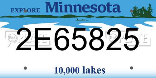 2E65825 Minnesota License Plate