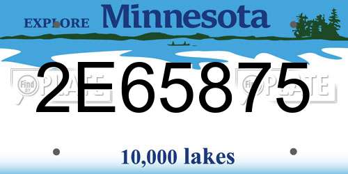 2E65875 Minnesota License Plate